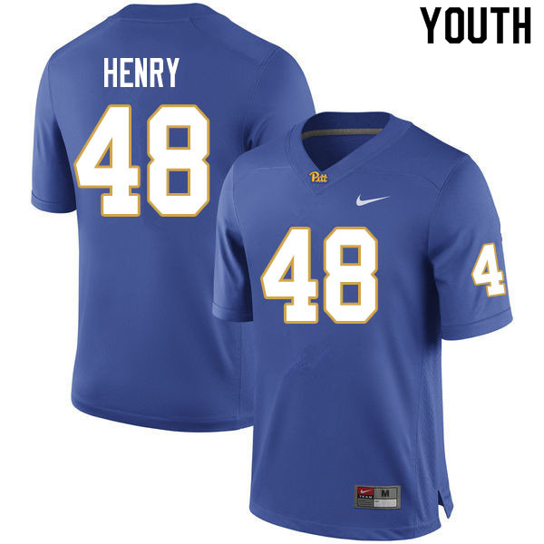 Youth #48 Jackson Henry Pitt Panthers College Football Jerseys Sale-Royal